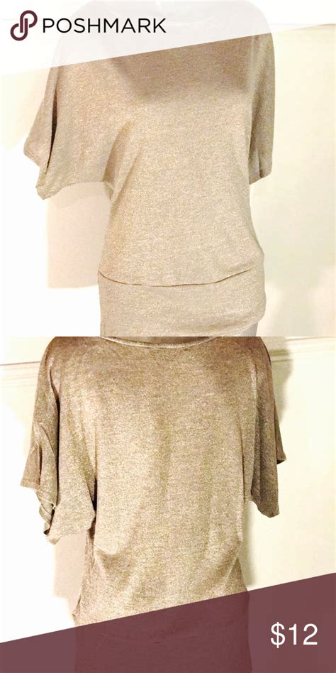 forever 21 black and metallic gold top blouse box|Forever 21 Gold Metallic Cold Shoulder LS Blouse L Polyester.